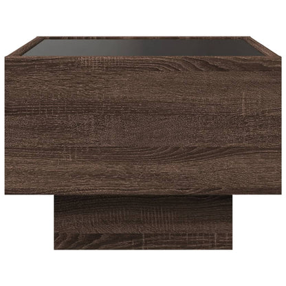 Nachttisch mit Infinity-LED Braun Eichen-Optik 40x40x30 cm