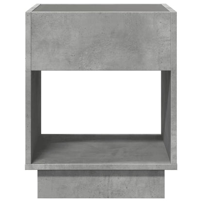 Sengebord med Infinity LED betongrå 40x40x50 cm