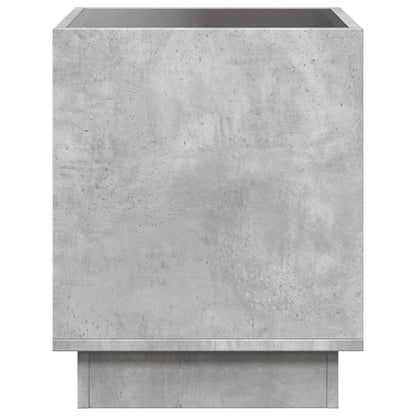 Sengebord med Infinity LED betongrå 40x40x50 cm