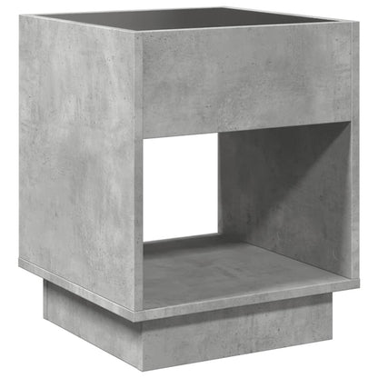 Sengebord med Infinity LED betongrå 40x40x50 cm