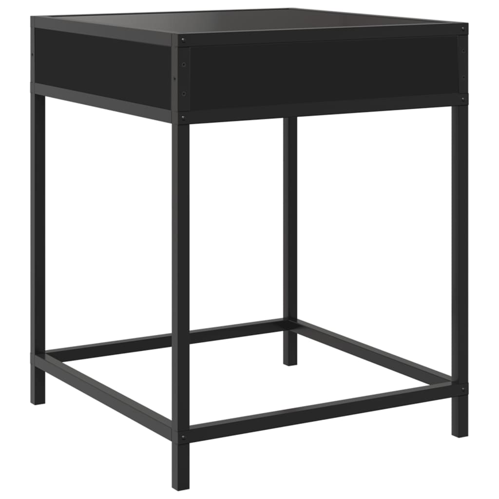 Nachttisch mit Infinity-LED Schwarz 40x40x51 cm