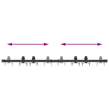 Schiebetürbeschlag Set für Schranktüren 122 cm Karbonstahl