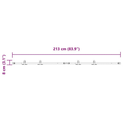 Schiebetürbeschlag Set für Schranktüren 213 cm Karbonstahl