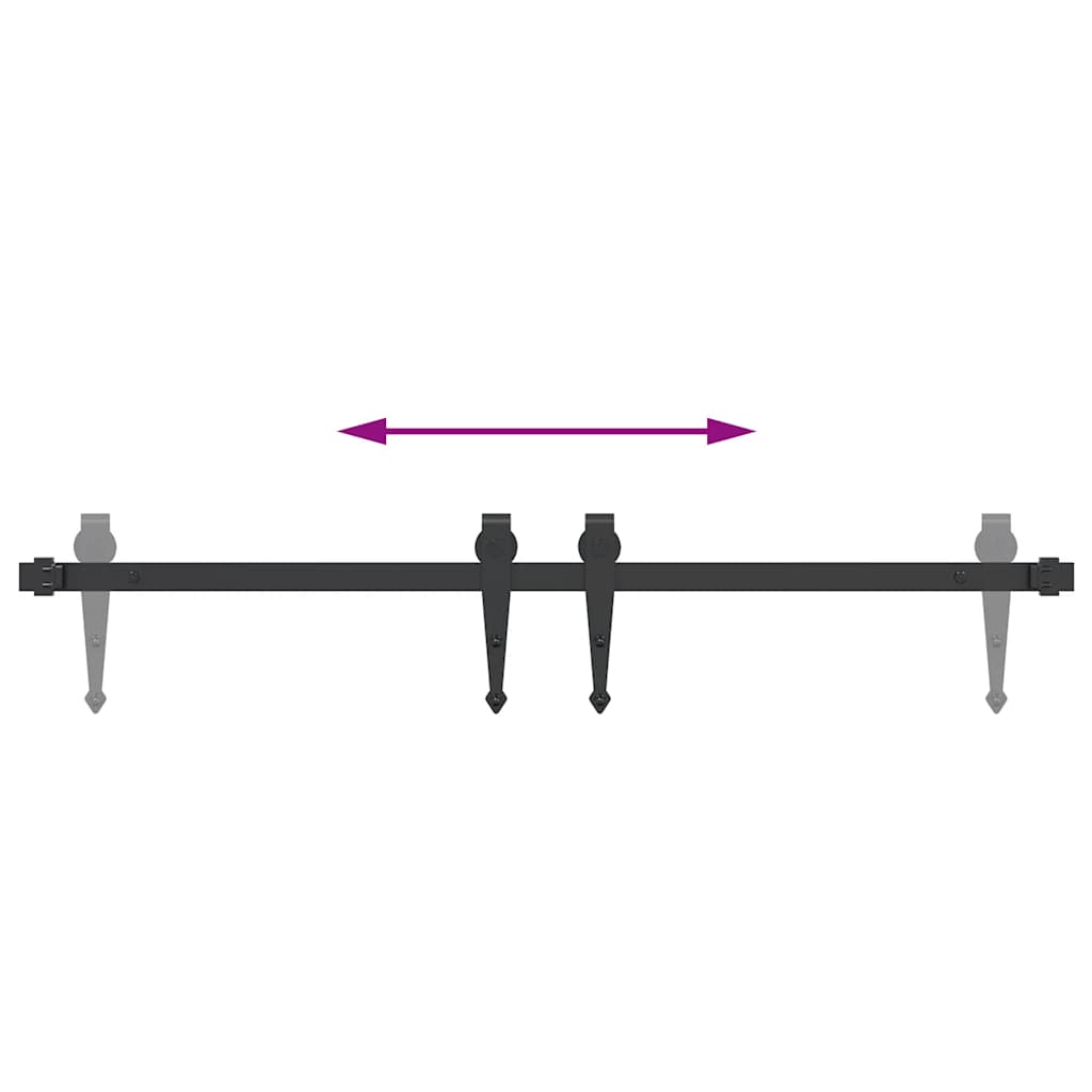 Schiebetürbeschlag Set für Schranktüren 91 cm Karbonstahl