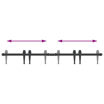 Schiebetürbeschlag Set für Schranktüren 122 cm Karbonstahl