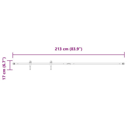 Schiebetürbeschlag Set für Schranktüren 213 cm Karbonstahl