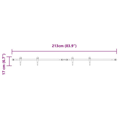 Schiebetürbeschlag Set für Schranktüren 213 cm Karbonstahl
