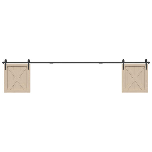 Schiebetürbeschlag Set für Schranktüren 244 cm Karbonstahl
