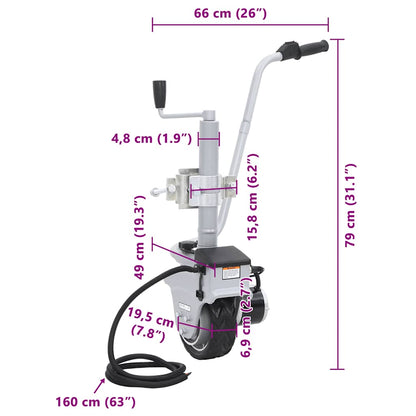 Stützrad Motorisiert Aluminium 12V 350W