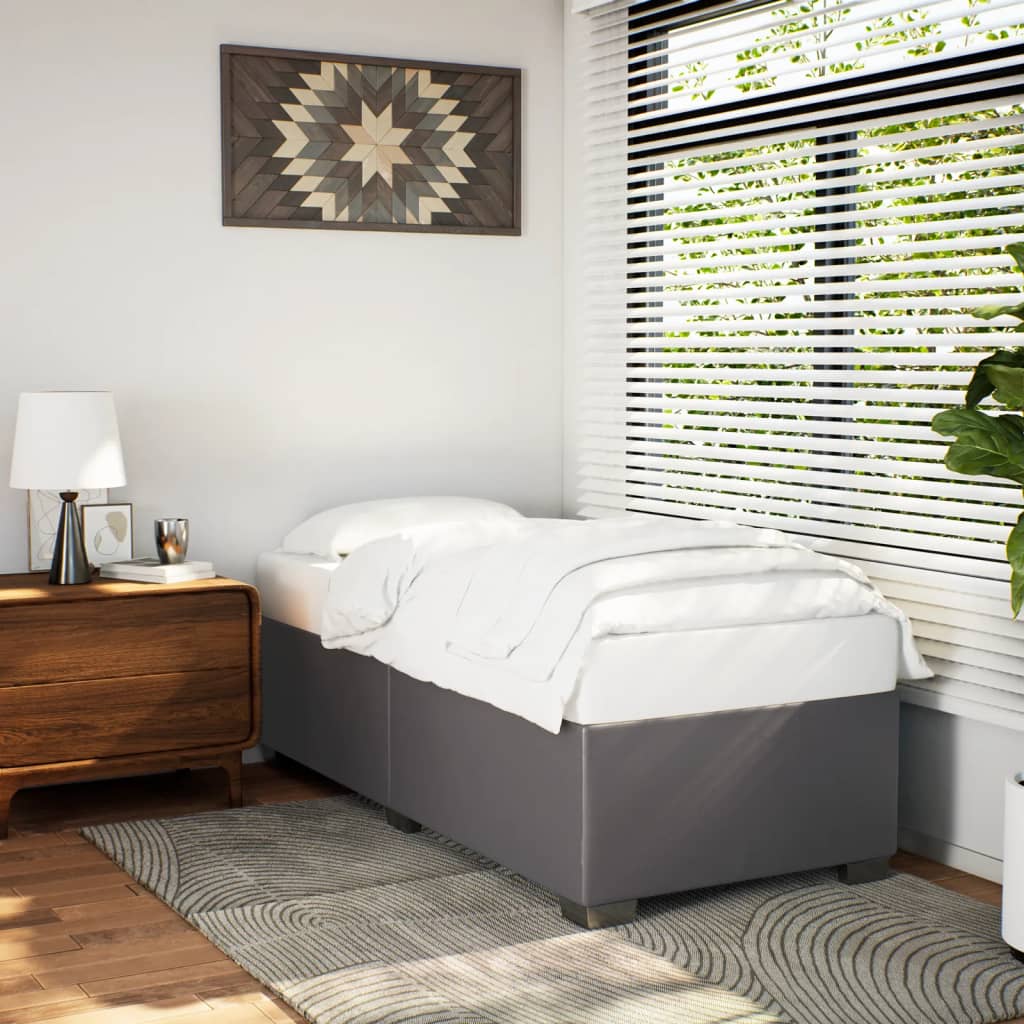 Bettgestell Grau 100x200 cm Kunstleder