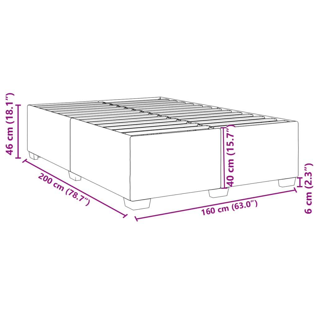 Bettgestell Cappuccino-Braun 160x200 cm Kunstleder