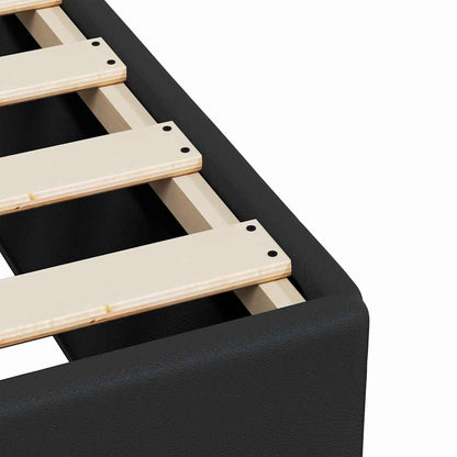 Bettgestell ohne Matratze Schwarz Vollkunstleder