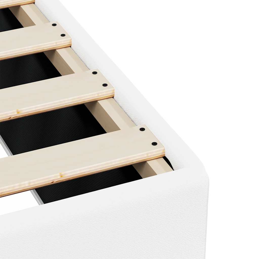 Bettgestell ohne Matratze Weiß Vollkunstleder