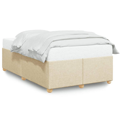 Bettgestell ohne Matratze Creme 120x190 cm Stoff
