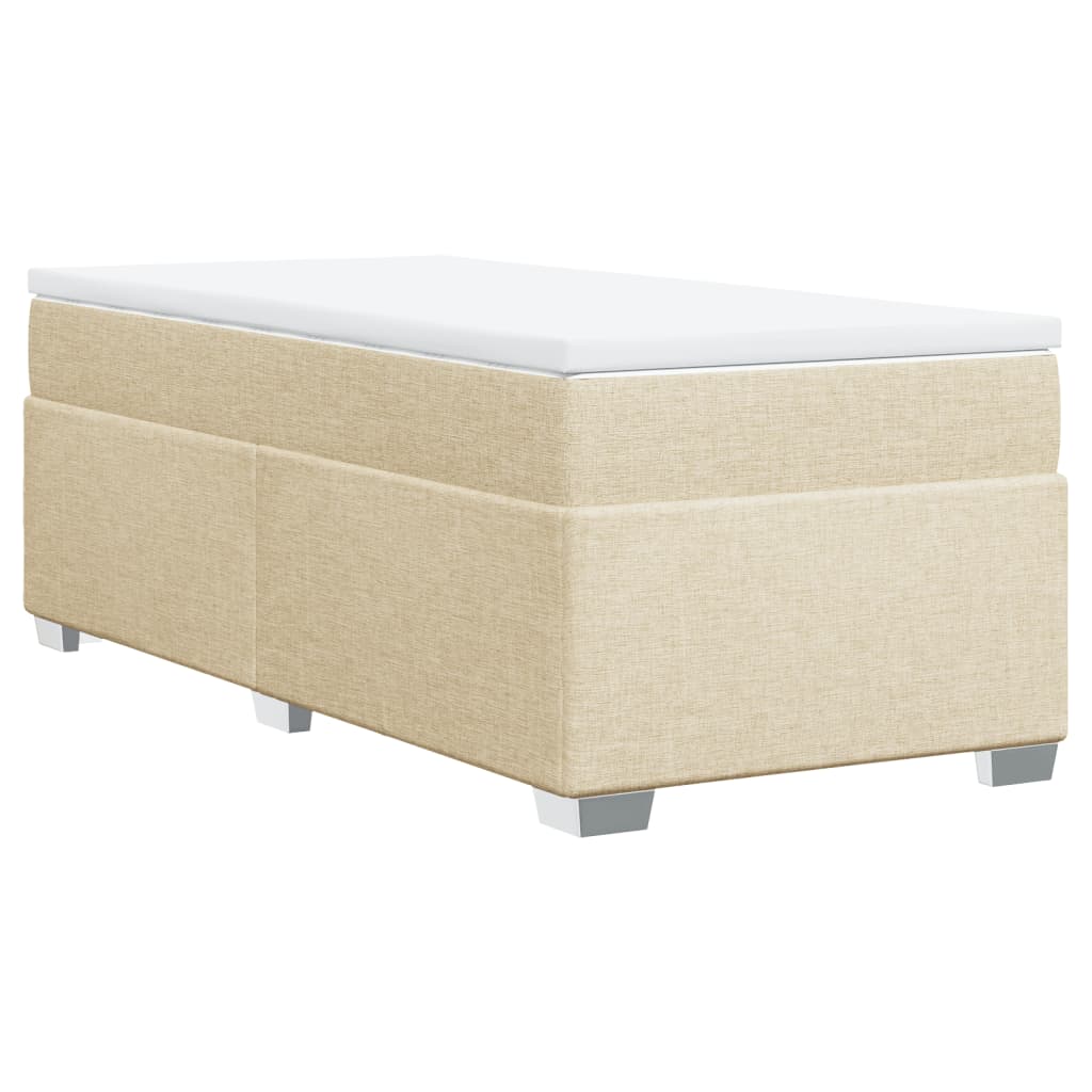 Boxspringbett mit Matratze Creme 80x200 cm Stoff