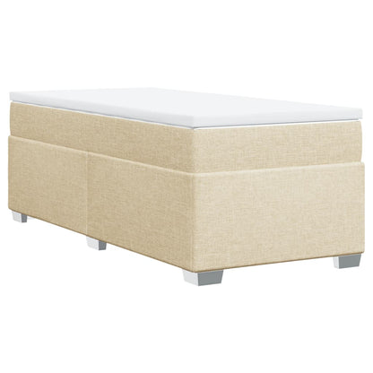 Boxspringbett mit Matratze Creme 80x200 cm Stoff