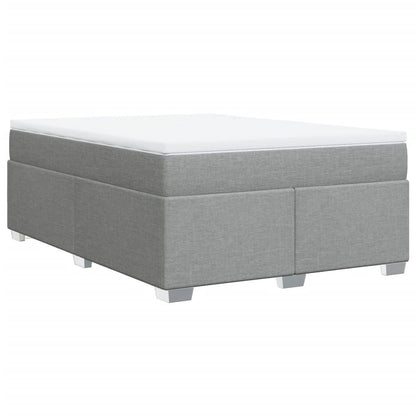 Boxspringbett mit Matratze Hellgrau 140x190 cm Stoff