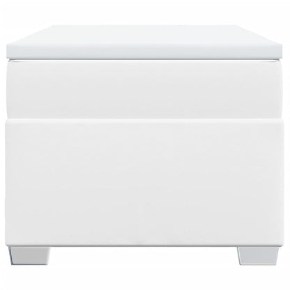 Boxspringbett mit Matratze Weiß 80x200 cm Kunstleder