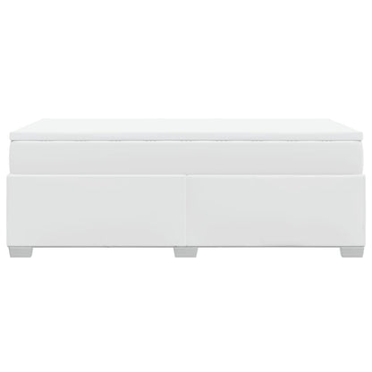 Boxspringbett mit Matratze Weiß 80x200 cm Kunstleder