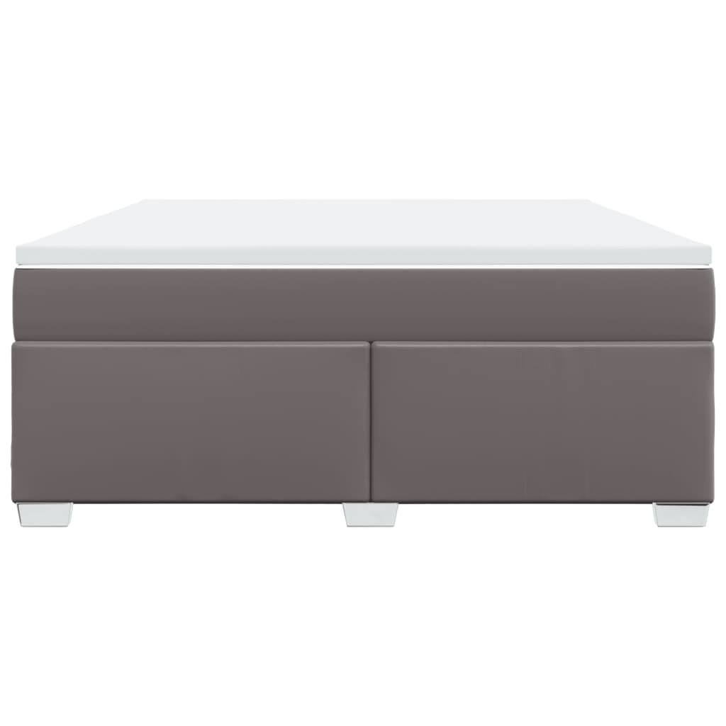 Boxspringbett mit Matratze Grau 180x200 cm Kunstleder