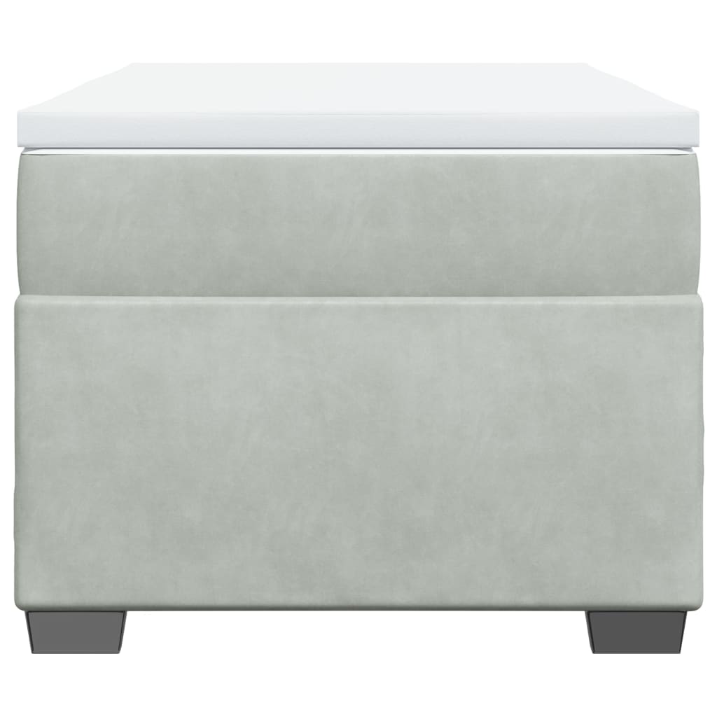 Boxspringbett mit Matratze Hellgrau 100x200 cm Samt