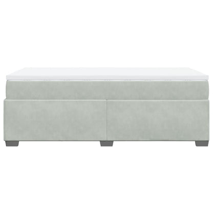 Boxspringbett mit Matratze Hellgrau 100x200 cm Samt