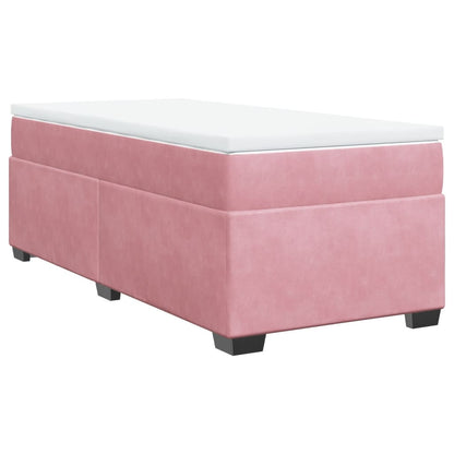 Boxspringbett mit Matratze Rosa 100x200 cm Samt