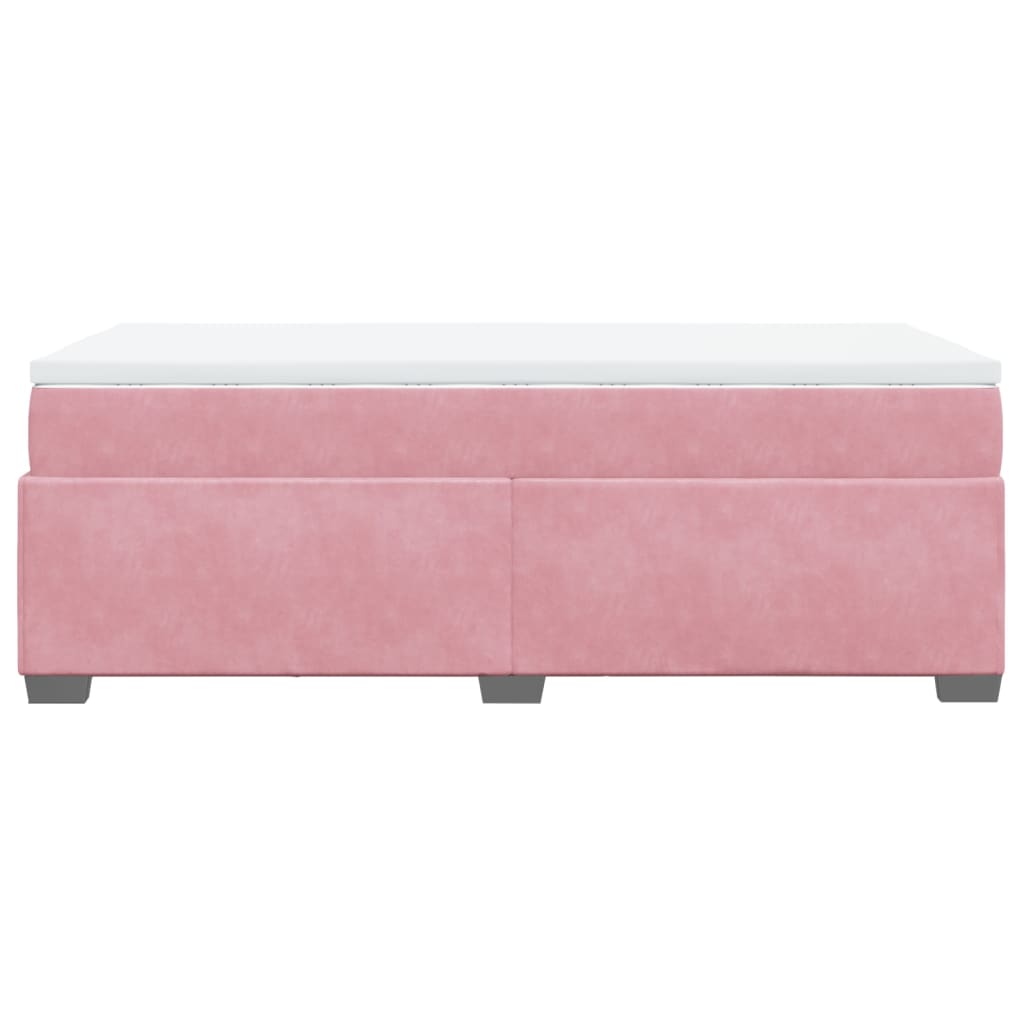 Boxspringbett mit Matratze Rosa 100x200 cm Samt
