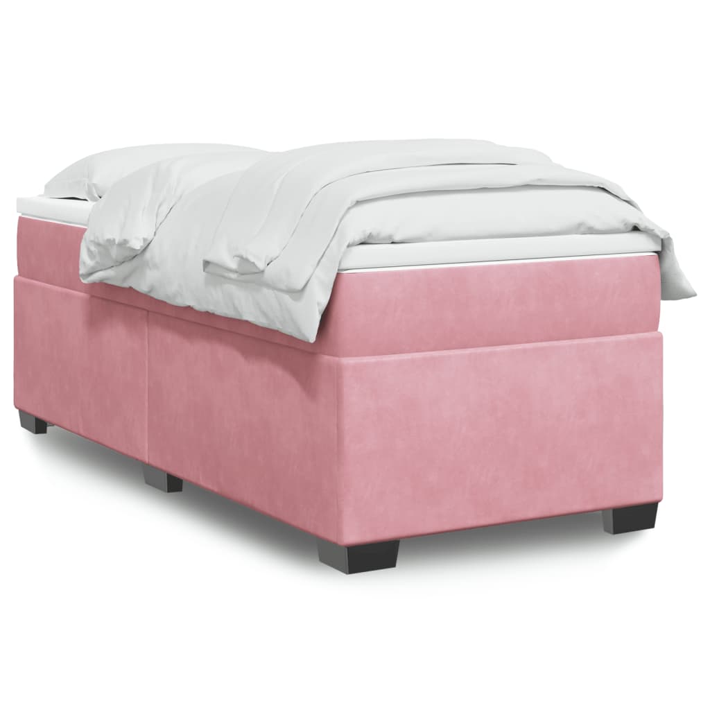 Boxspringbett mit Matratze Rosa 100x200 cm Samt