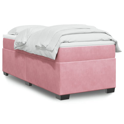 Boxspringbett mit Matratze Rosa 100x200 cm Samt