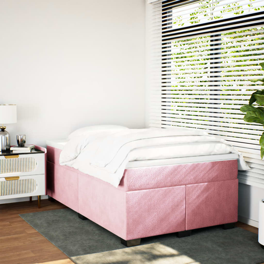 Boxspringbett mit Matratze Rosa 120x190 cm Samt