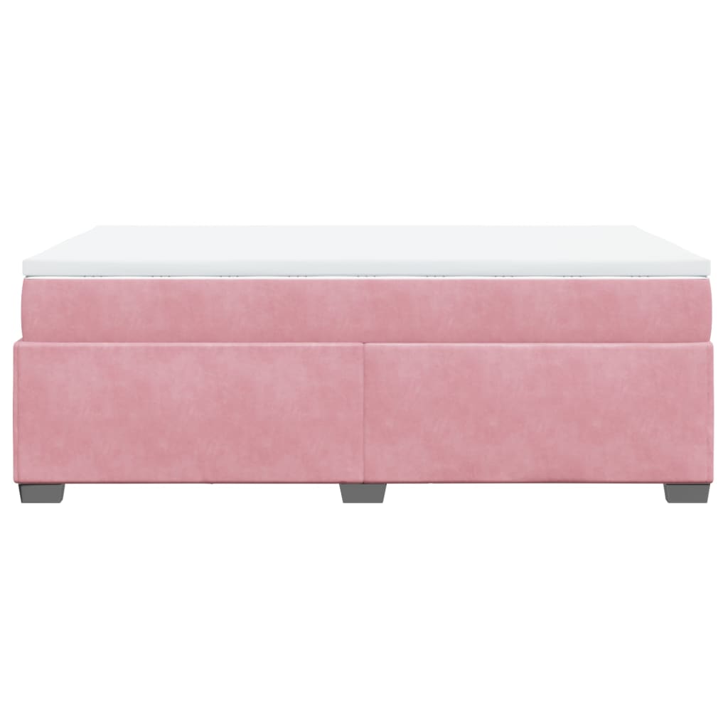 Boxspringbett mit Matratze Rosa 120x190 cm Samt