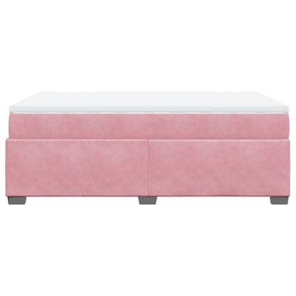 Boxspringbett mit Matratze Rosa 120x190 cm Samt