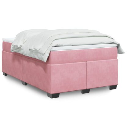 Boxspringbett mit Matratze Rosa 120x190 cm Samt
