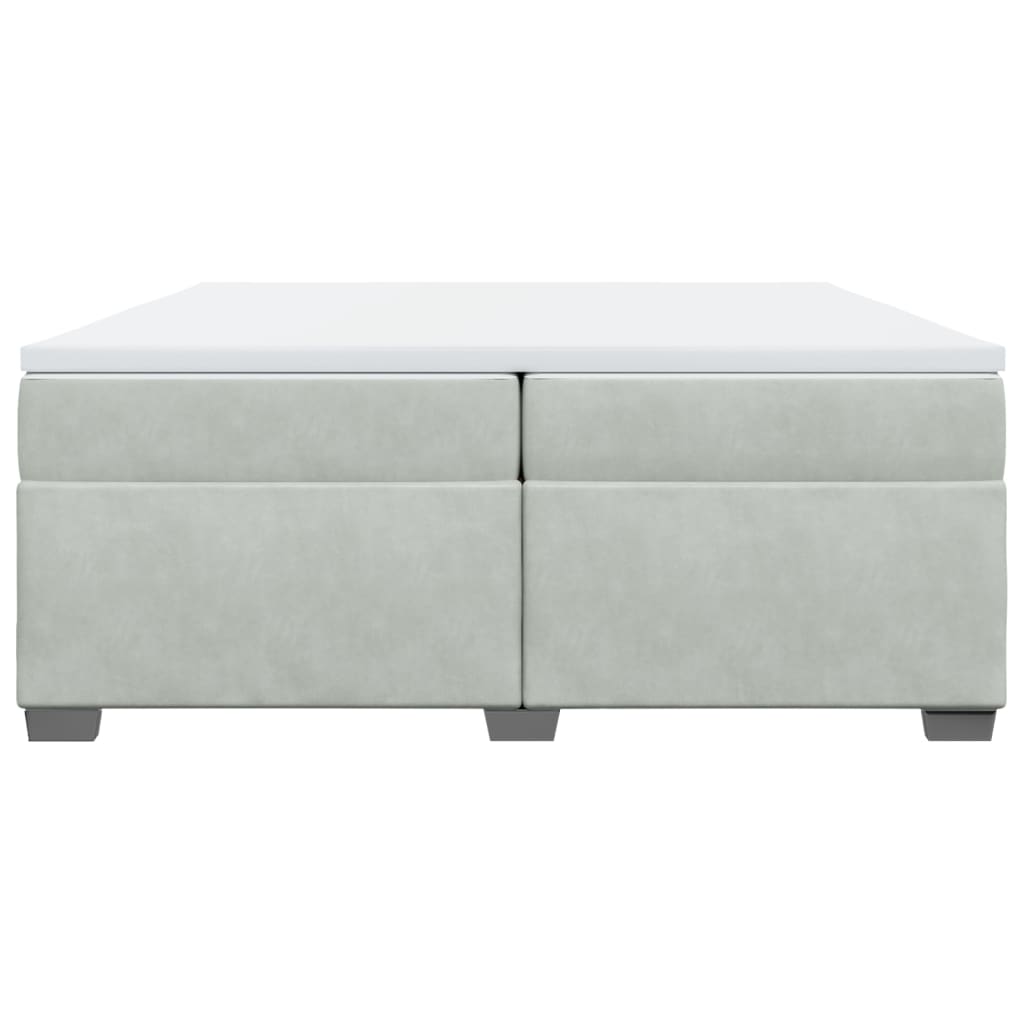 Boxspringbett mit Matratze Hellgrau 200x200 cm Samt