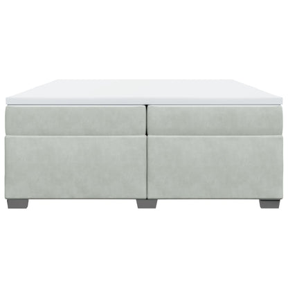 Boxspringbett mit Matratze Hellgrau 200x200 cm Samt