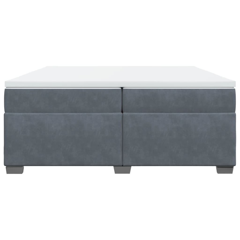 Boxspringbett mit Matratze Dunkelgrau 200x200 cm Samt