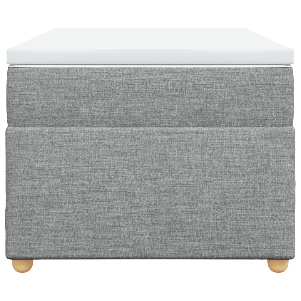 Boxspringbett mit Matratze Hellgrau 80x200 cm Stoff