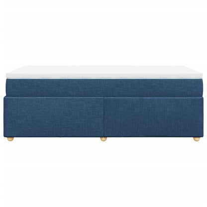 Boxspringbett mit Matratze Blau 80x200 cm Stoff