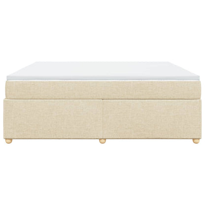 Boxspringbett mit Matratze Creme 200x200 cm Stoff