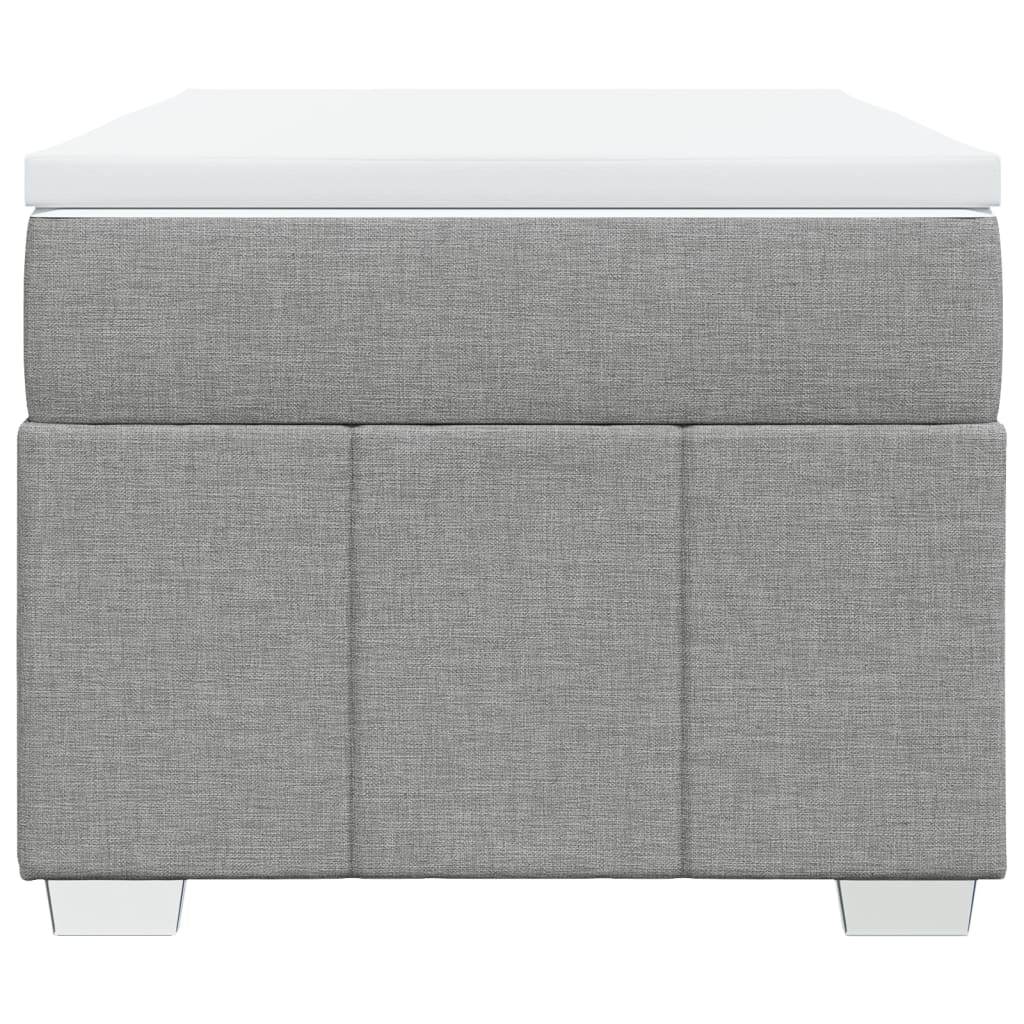 Boxspringbett mit Matratze Hellgrau 80x200 cm Stoff