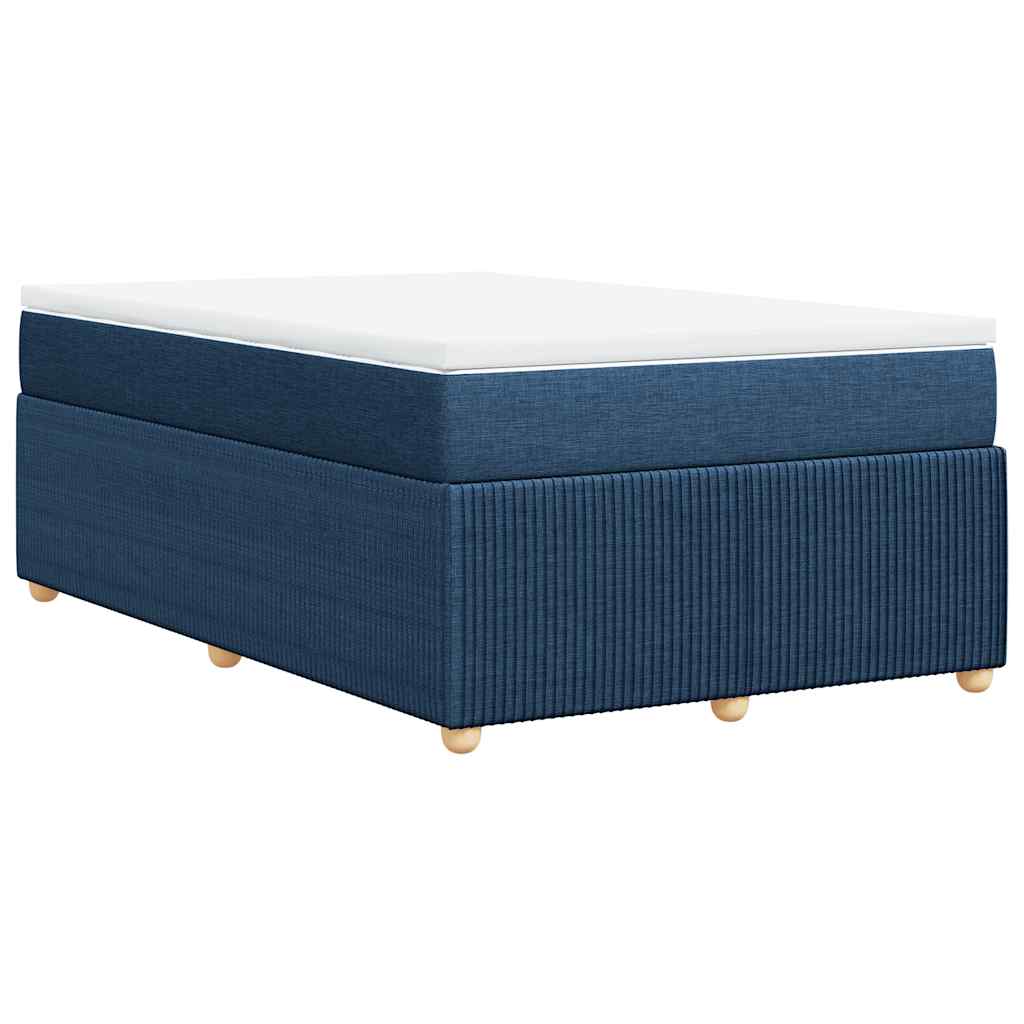 Boxspringbett mit Matratze Blau 120x200 cm Stoff