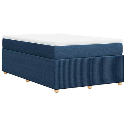 Boxspringbett mit Matratze Blau 120x200 cm Stoff