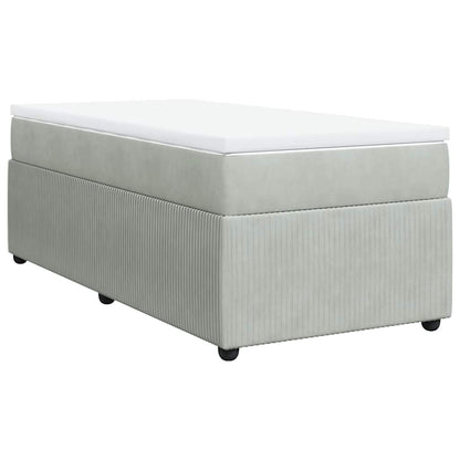 Boxspringbett mit Matratze Hellgrau 90x190 cm Samt
