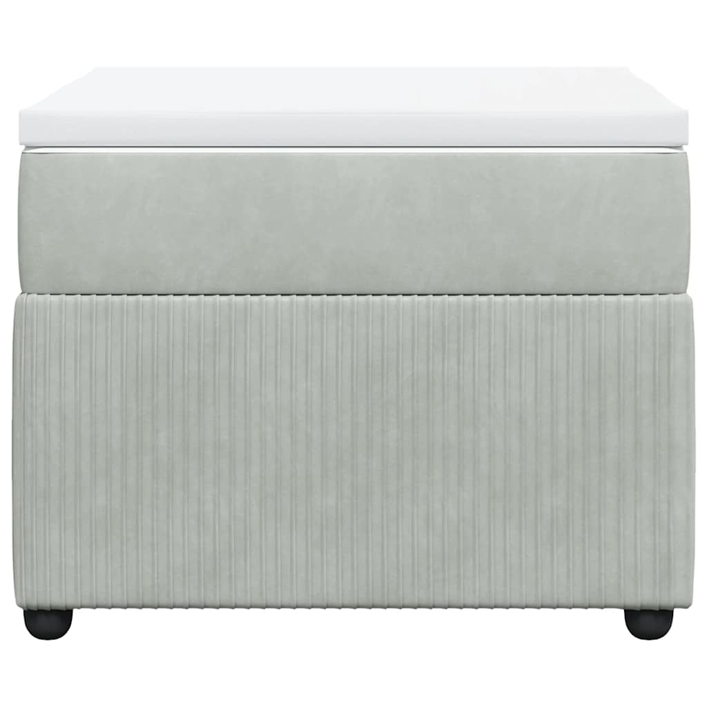 Boxspringbett mit Matratze Hellgrau 100x200 cm Samt