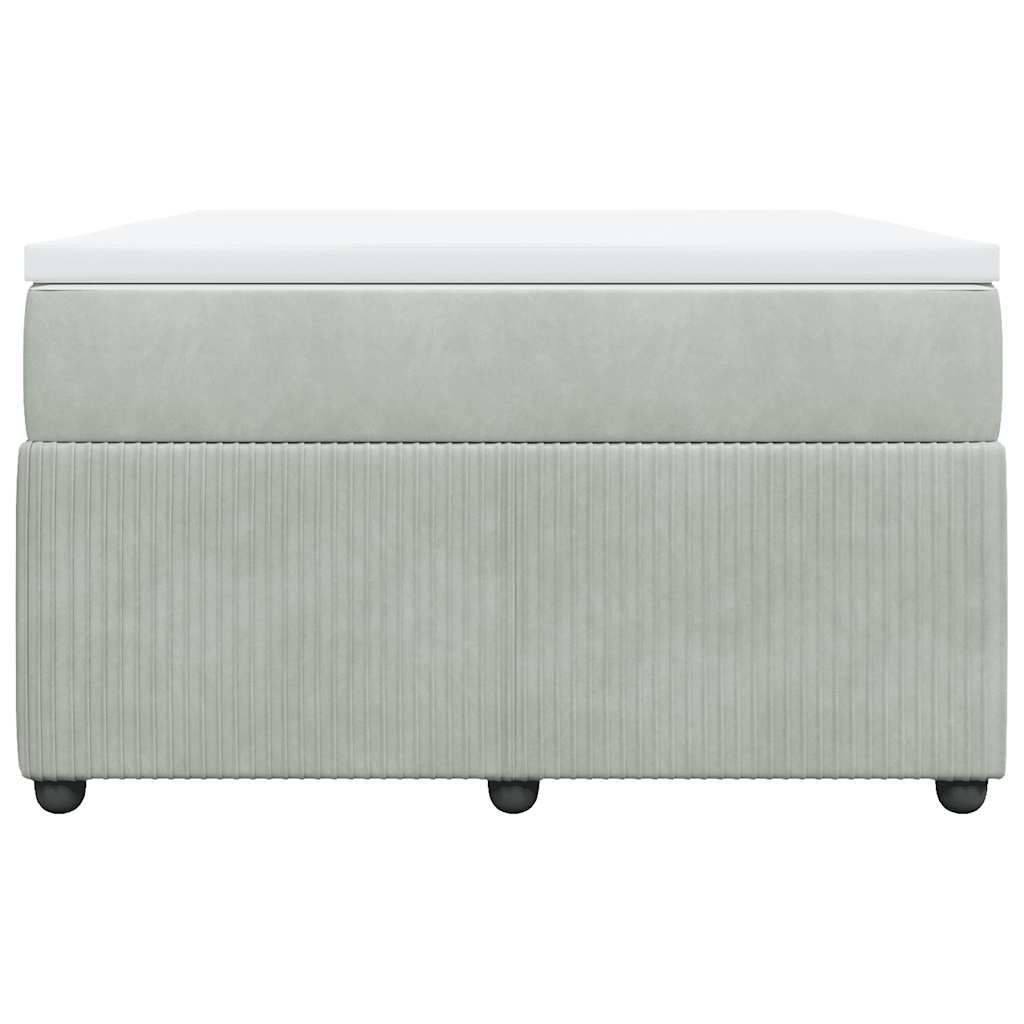 Boxspringbett mit Matratze Hellgrau 120x190 cm Samt
