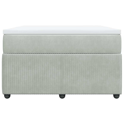 Boxspringbett mit Matratze Hellgrau 120x190 cm Samt