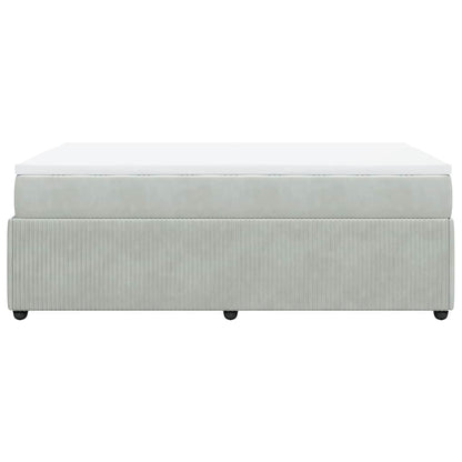 Boxspringbett mit Matratze Hellgrau 120x190 cm Samt