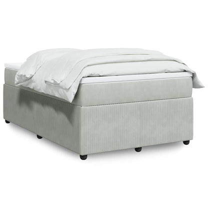 Boxspringbett mit Matratze Hellgrau 120x190 cm Samt