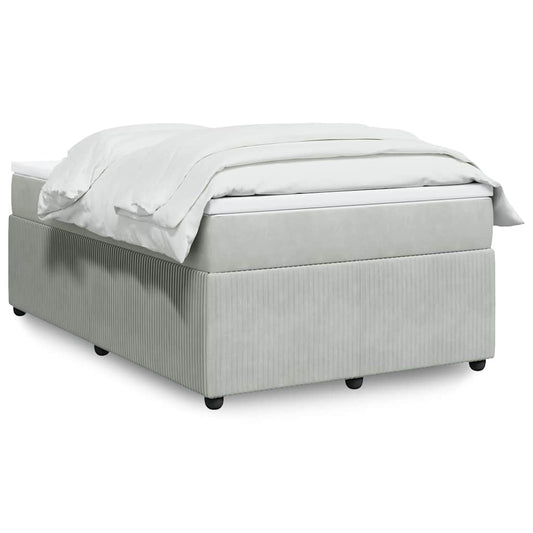 Boxspringbett mit Matratze Hellgrau 120x190 cm Samt